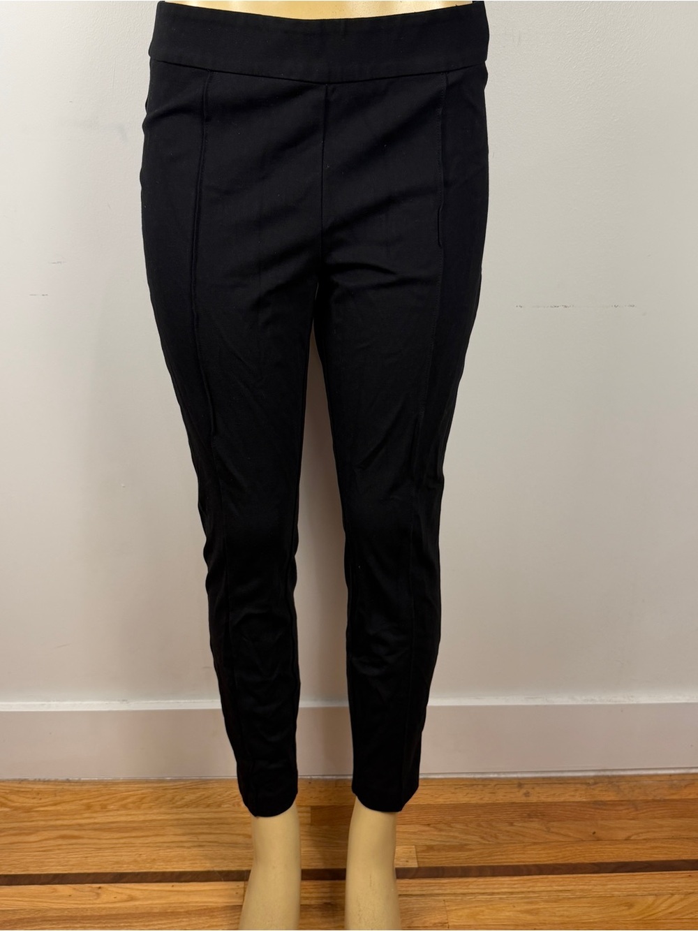 H&M Pullon Skinny Pants Sz L Pintuck Stretch Classic Ankle Crop